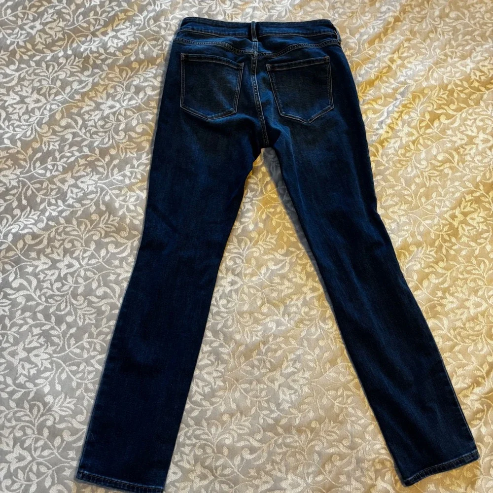 Old Navy Power Slim Straight‎ Jeans Womens 4 Distressed Mid Rise Denim (A1)